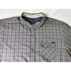 O'Neill 2XL Mens Plaid Short Sleeve Button Up Casual Shirt‎ Gray Surfing Classic